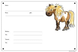 Comic Schild Pferd - Boxenschild Pony