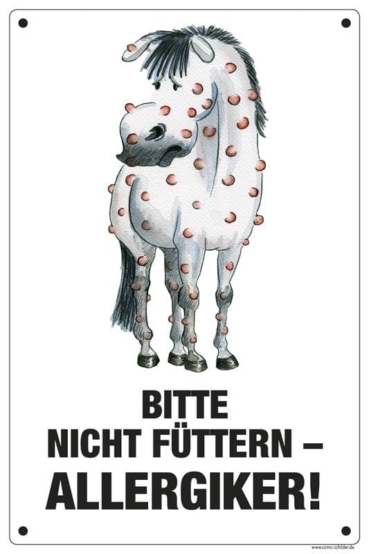 Boxenschild Comic Allergiker StallschildProfi