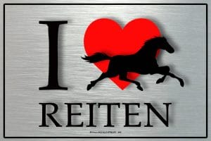 Schild I love Reiten
