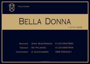 Konfigurator Boxenschild Bella Donna