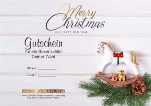 Gutschein für Pferd und Reiter zum selbst ausdrucken Weihnachten merry christmas xmas