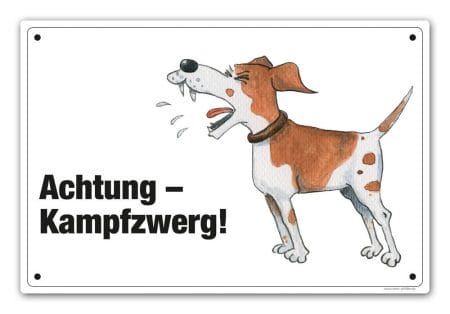 Schild Hund Comic Kampfzwerg