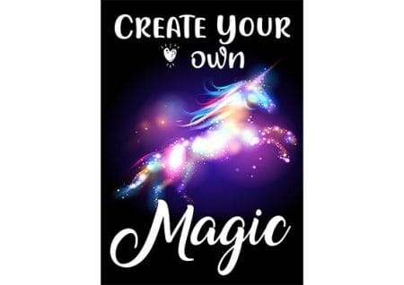 Stallschild | Create your own magic | Schild Einhorn