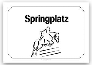 Springplatz Schild Reitturnier Pferde Hauptplatz