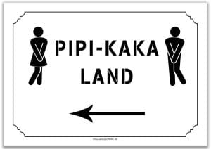 Ein Schild mit der Aufschrift Turnier | WC PIPI-KAKA Land rechts (Kopie).