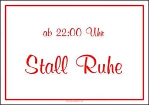 Ein rot-weißes Stallschild „Abäppeln“ weiß (Kopie) mit der Aufschrift „Stallregel“.