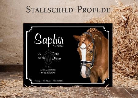 Stalschild-Profil - individuelles Boxenschild Saphir gestalten lassen (Kopie).