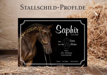 Stalschild-Profil - individuelles Boxenschild Saphir gestalten lassen (Kopie).